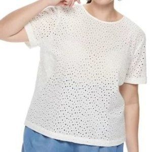 POPSUGAR!!! Eyelet Tee PLUS Size 2X